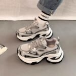 Mesh Breathable Clunky Sneakers Women's Platform Height Increasing Leisure Sneaker - Image 3