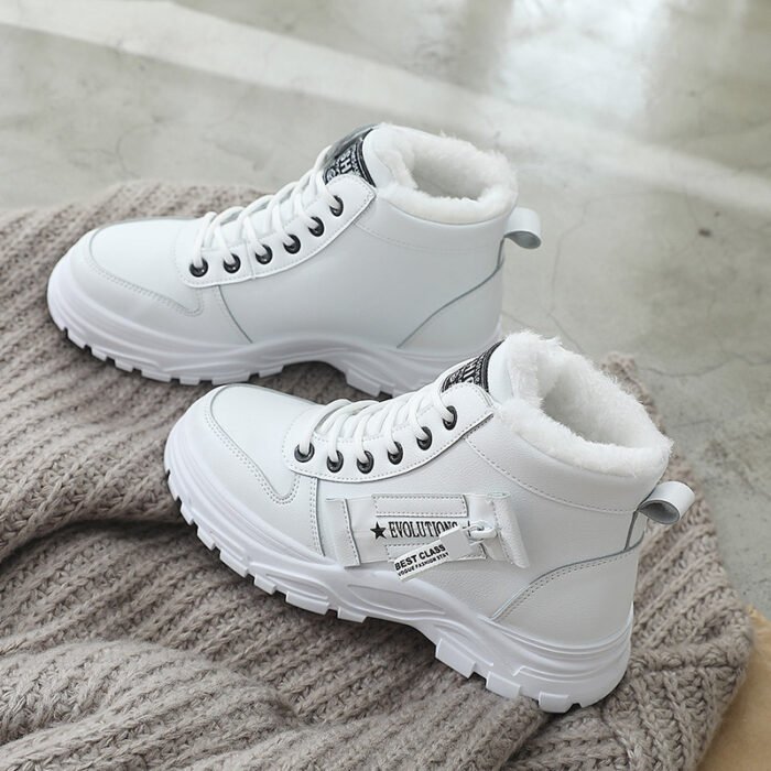 Korean Style Student All-matching Warm High-top Martin Boots - Image 1