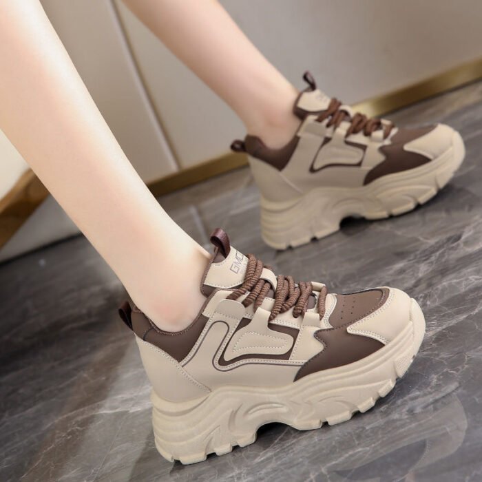 Spring And Autumn Thick Bottom Internet Hot Dad Shoes Women's Height Increasing Insole - Image 1