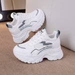 Height Increasing Insole Breathable White Shoes - Image 3