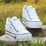 Height Increasing Insole Canvas Shoes White Shoes For Students - Image 2