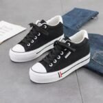 Height Increasing Insole Canvas Shoes White Shoes For Students - Image 4